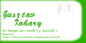 gusztav kohary business card